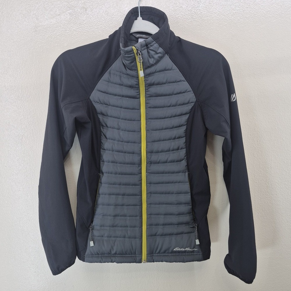 Eddie Bauer First Ascent Down Puffer Jacket‎ Womens XS Black Full Zip Hiking